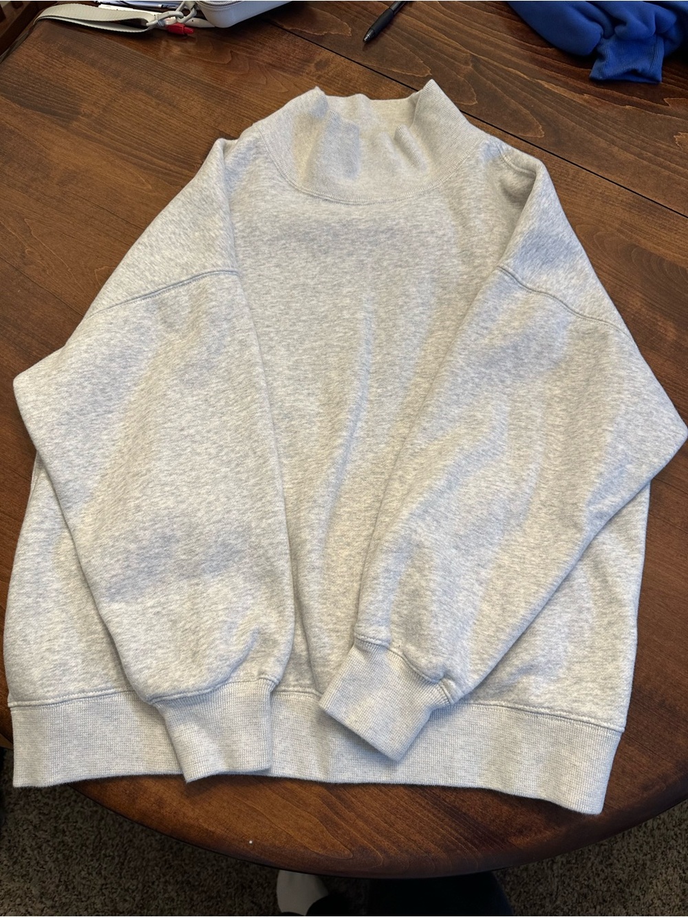 Abercrombie & Fitch Light Gray Funnel Neck Sweatshirt - Picture 5 of 7